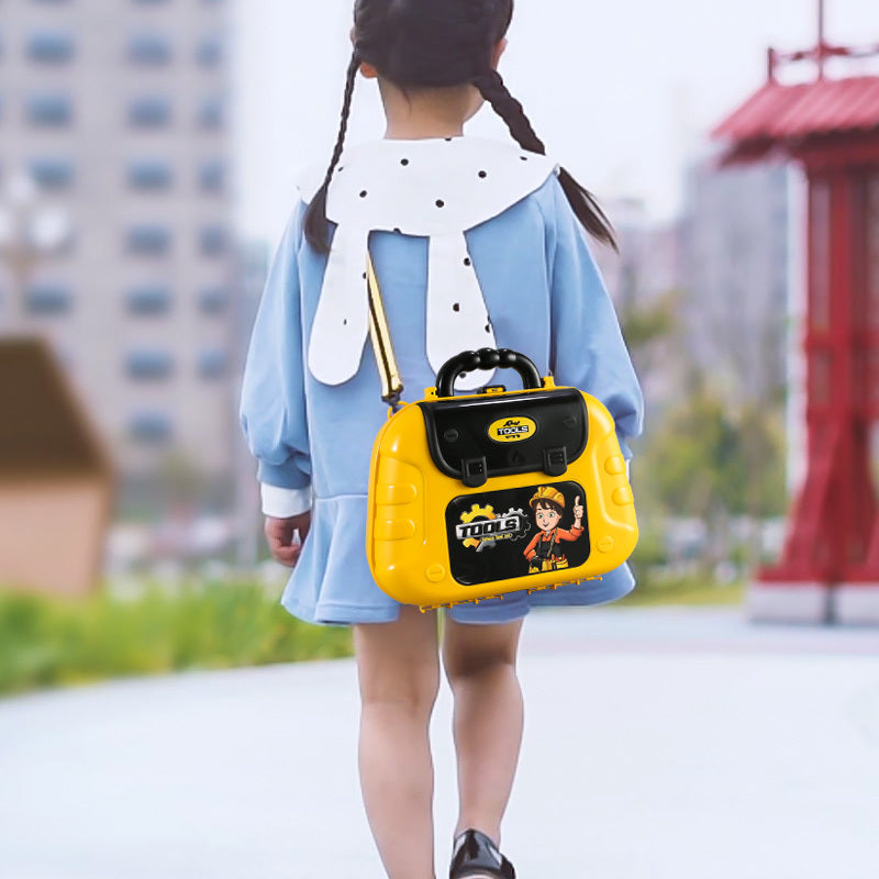 Children's backpack play house repair station toy