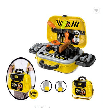 Children's backpack play house repair station toy